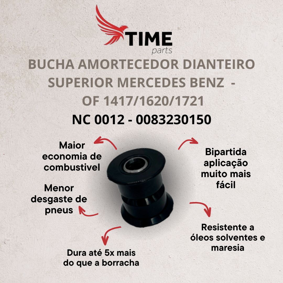 BUCHA OLHAL AMORTECEDOR DIANTEIRO SUPERIOR MBB OF 1418 1620 1721 1722 - NC 0012